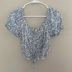 Cropped Floral Blouse